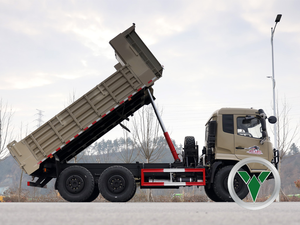 6x6 Caminhão basculante off-rroo de cano baixo | Tipper de cabine de cabine de frente plana para exportação