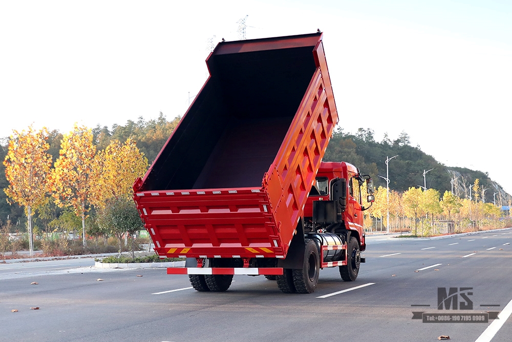 Caminhão basculante Dongfeng 4*2 Caminhão basculante _ 210hp Linha de cabeça plana meio caminhão de transporte de local de mineração _ Veículo especial de exportação