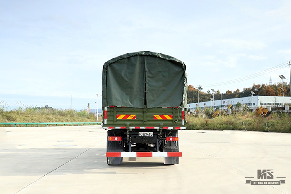 Caminhão basculante fora de estrada com tração nas quatro rodas Dongfeng de 210 hp_4 × 4 Flathead Row Half Tipper Truck com lona Pole_Dongfeng 4 * 4 Exportação Veículo Especial