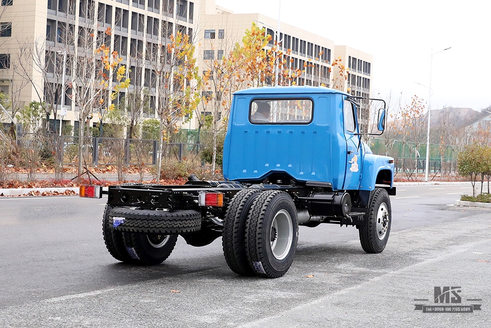 Dongfeng Chassi de caminhão basculante com tração nas quatro rodas _170hp Azul 4 * 4 Linha única de cabeça pontiaguda Chassi de caminhão basculante Caminhões de mineração Chassis_Export Veículo especial