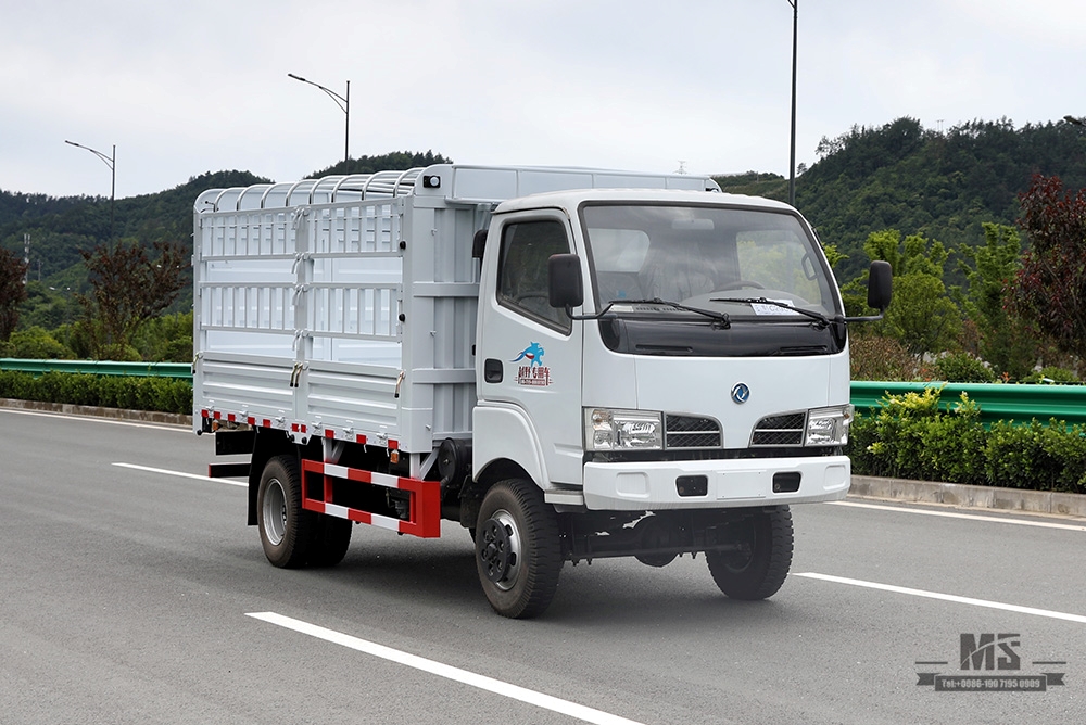 Dongfeng 4*4 caminhão leve caminhão de transporte de grelha _Dongfeng com tração nas quatro rodas caminhão de armazém de cabine de fileira única_caminhão de estaca para venda_exportar caminhão especial