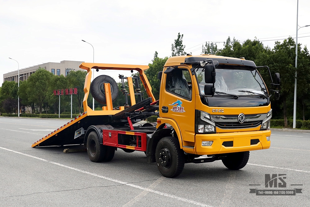 Dongfeng 4*2 Wrecker com 3 toneladas de placa de compensação semi-piso Dongfeng Road Rescue Clearance Vehicle Export Special Tow Truck