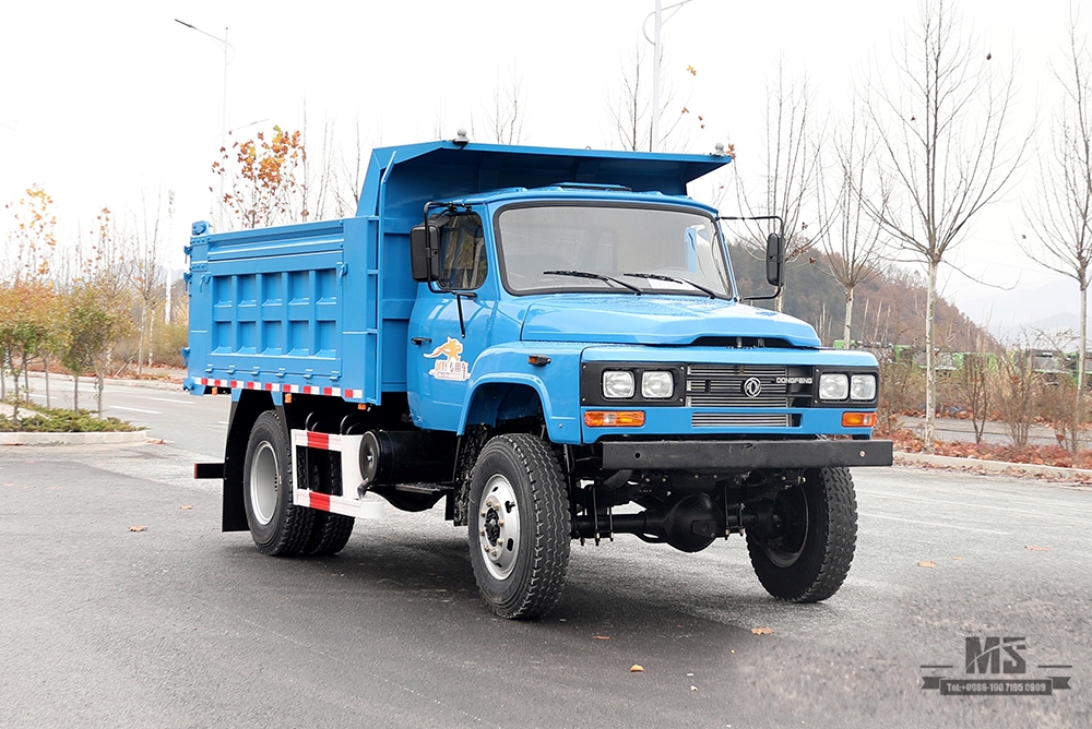 Caminhão basculante com tração nas quatro rodas Dongfeng 170hp _ Caminhão basculante off-road de cabine longa _ 4*4 Exportação de veículo para fins especiais