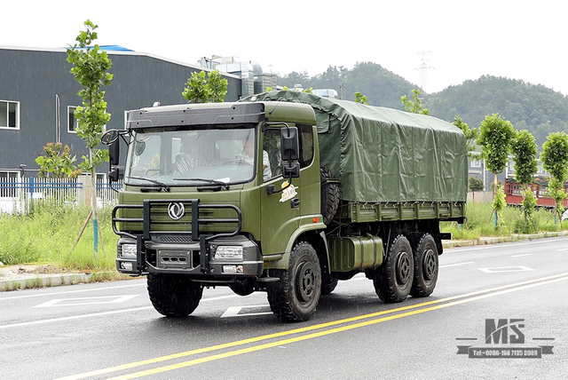 Dongfeng caminhão com tração de seis rodas para venda_6*6 exército verde cabeça chata fabricante de caminhão_dongfeng 6wd veículo especial de exportação