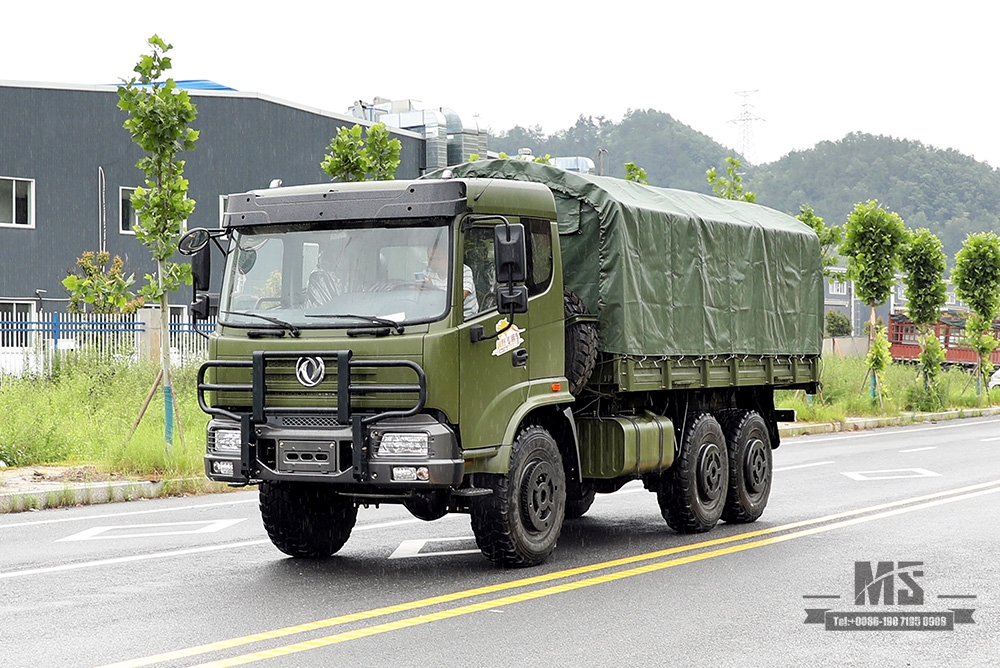 Dongfeng caminhão com tração de seis rodas para venda_6*6 exército verde cabeça chata fabricante de caminhão_dongfeng 6wd veículo especial de exportação