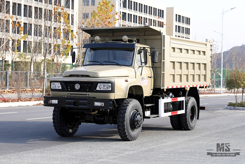 Caminhão basculante de quatro rodas Dongfeng 240hp _ Caminhão basculante off-road de cabine de cabeça longa _ 4*4 Veículo de finalidade especial de exportação personalizada