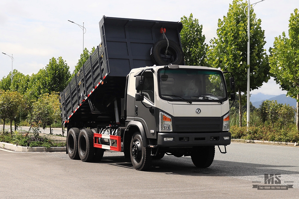 Caminhão basculante Dongfeng 6*6 de 260hp _BobCat com tração de seis rodas e fileira única de caminhão basculante de cabeça plana Caminhões de mineração Factory_Export Veículo especial