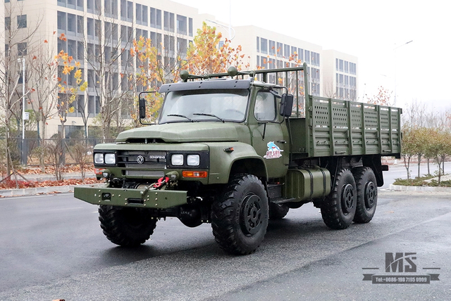 Dongfeng Army Green Six Wheel Drive EQ2100 _6 × 6 190 hp Classic Pointed Head 3.5T Caminhão off-road de três eixos para venda_Dongfeng 245 Troop Carrier Export Special Vehicle 