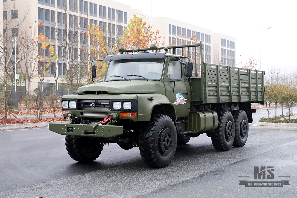 Dongfeng Army Green Six Wheel Drive EQ2100 _6 × 6 190 hp Classic Pointed Head 3.5T Caminhão off-road de três eixos para venda_Dongfeng 245 Troop Carrier Export Special Vehicle 