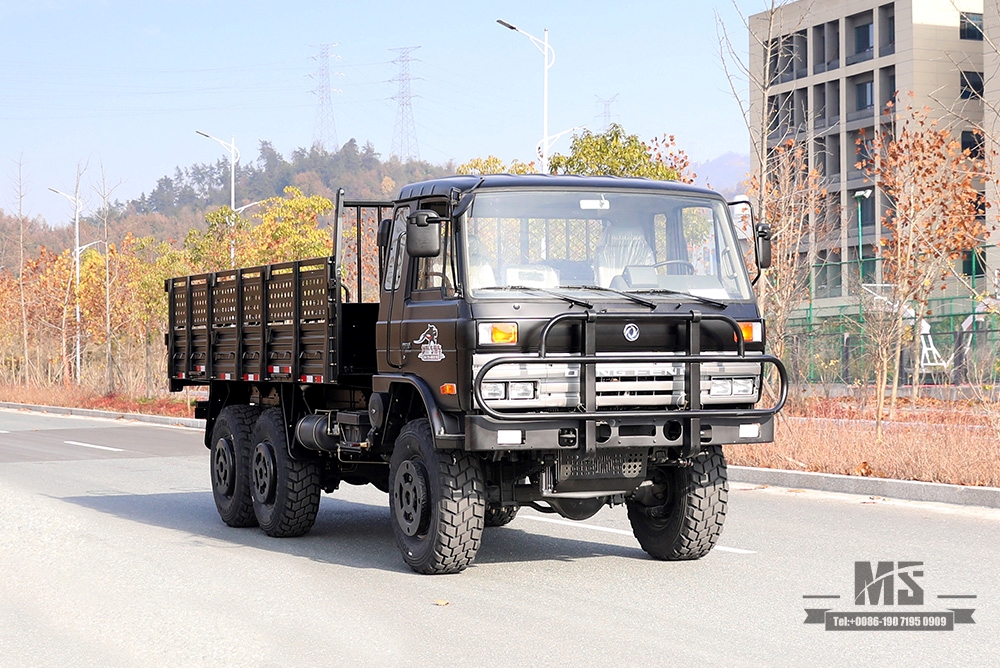 Caminhão EQ2102 com tração nas seis rodas Dongfeng_190 HP 3.5T com três eixos e seis rodas com tração nas quatro rodas Caminhão de carga off-road preto_Tração nas quatro rodas EQ2102G Veículo para fins especiais de exportação