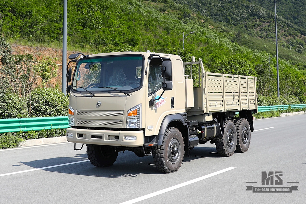 Beige 190HP Dongfeng EQ2082 6WD Caminhão off-road_Dongfeng com tração de seis rodas Flathead 6X6 Caminhão de carga diesel Caminhão de transporte_Exportar veículo especial