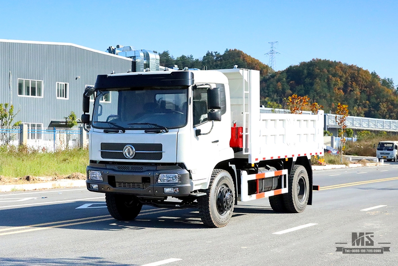210hp Dongfeng 4×2 Caminhão basculante para venda_4*2 Flathead Head Row Meio caminhão basculante Fabricante_Exportar veículo especial