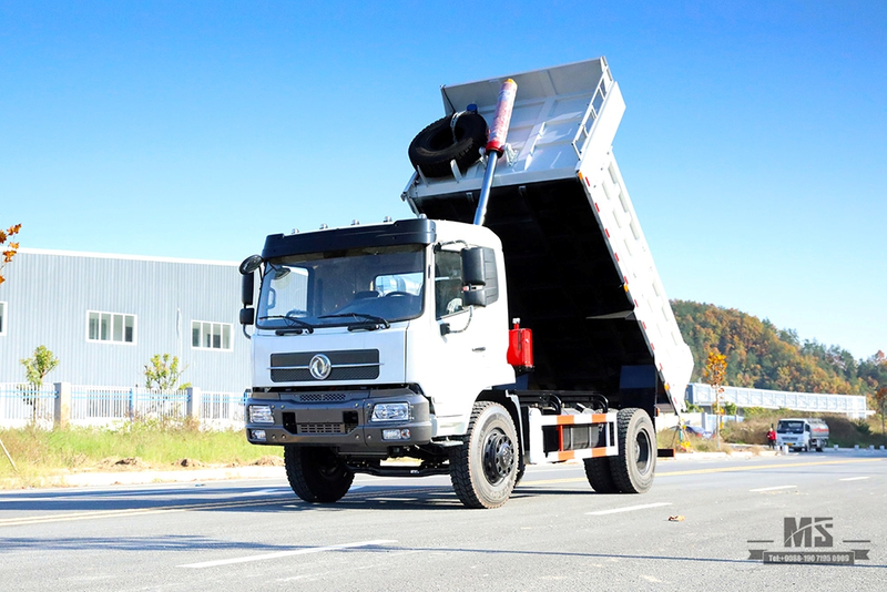 Caminhão basculante Dongfeng 4×2_ 210hp 10T Flathead Head Row Meio caminhão basculante para local de mineração para venda_4*2 Veículo especial de exportação