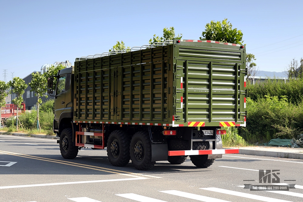 Caminhão de carga off-road com tração nas seis rodas Dongfeng de 340 hp_6 * 6 15T High Container Heavy Duty Truck_6WD Caminhão de logística especial para exportação