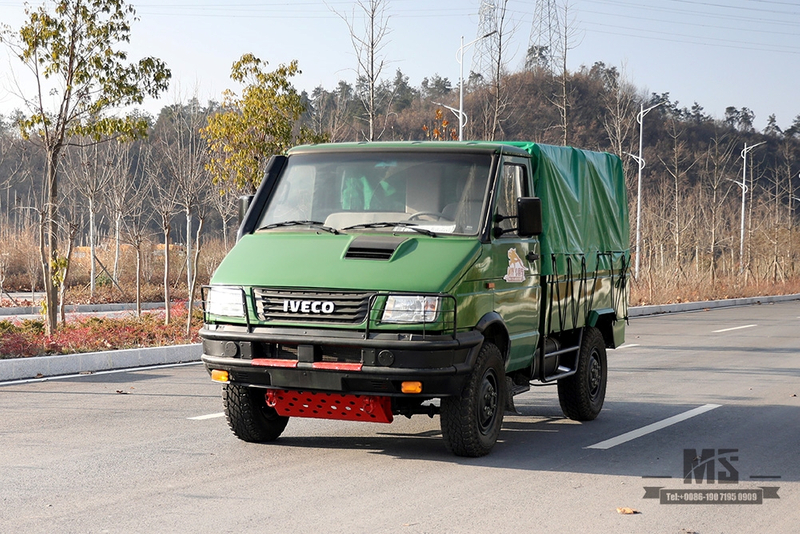 Iveco caminhão com tração nas quatro rodas verde 4*4 off road iveco cabeça curta pequeno veículo 4wd exportação veículo especial conversão personalizada