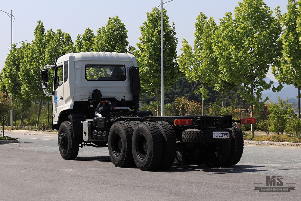 266hp Dongfeng Chassis com tração nas seis rodas_6 * 6 Flathead Head Traseiro Oito rodas Heavy Duty Truck Chassis Coversion Fabricante_Dongfeng 6WD Exportação Chassi de veículo especial