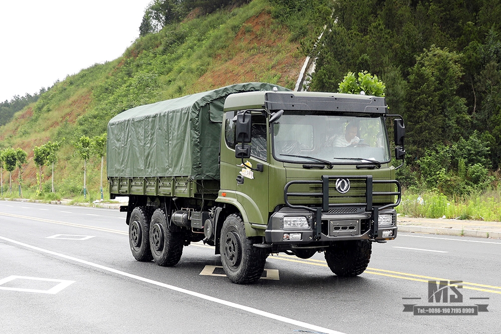 Dongfeng caminhão com tração de seis rodas para venda_6*6 exército verde cabeça chata fabricante de caminhão_dongfeng 6wd veículo especial de exportação