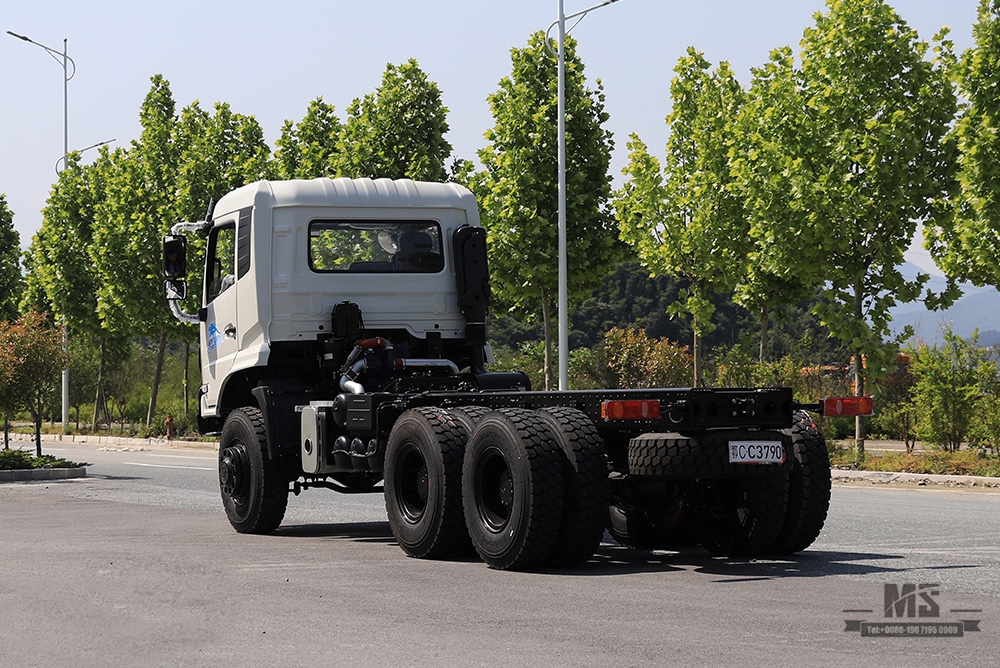 340 HP Dongfeng chassi de caminhão com tração de seis rodas_6 × 6 Flathead 13T / 13T eixo chassi_Dongfeng 6 * 6 chassi de caminhão para chassi de caminhão especial Sale_Export