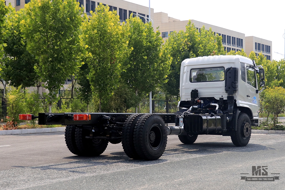 Chassi de guindaste montado em caminhão Dongfeng 4 × 2 266hp Nova fileira de cabine de cabeça chata meio chassi com chassi especial de exportação de guindaste de caminhão