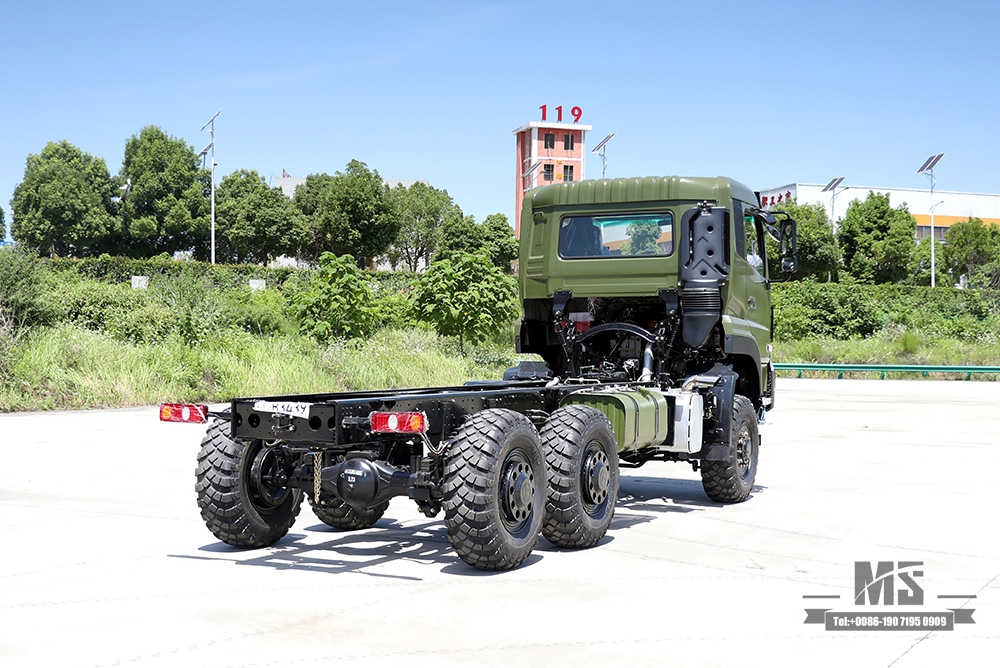 Chassi especial off-road com tração nas seis rodas Dongfeng 340HP_6 × 6 Chassi para veículos comerciais pesados_6WD Chassi de caminhão de construção personalizado_Exportar chassi de caminhão para fins especiais