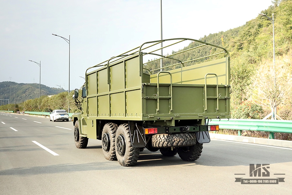 Caminhão com caixa de proteção Dongfeng 6 × 6_ Caminhão de transporte off-road com cabeça pontiaguda com tração nas seis rodas_ Veículo para fins especiais de exportação Dongfeng AWD