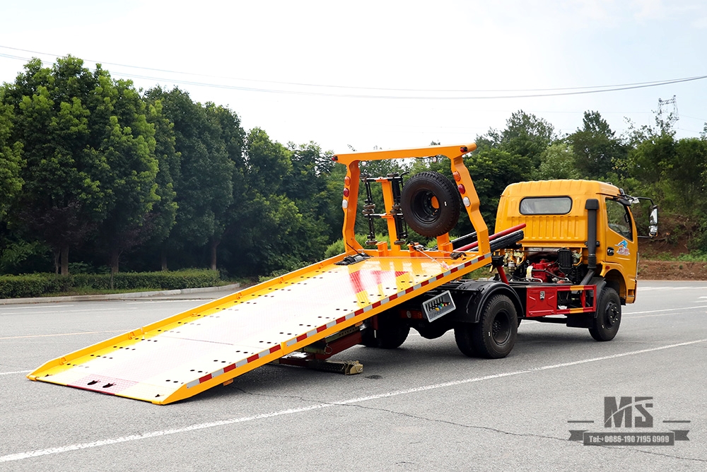Dongfeng 4*2 Wrecker com 3 toneladas de placa de compensação semi-piso Dongfeng Road Rescue Clearance Vehicle Export Special Tow Truck