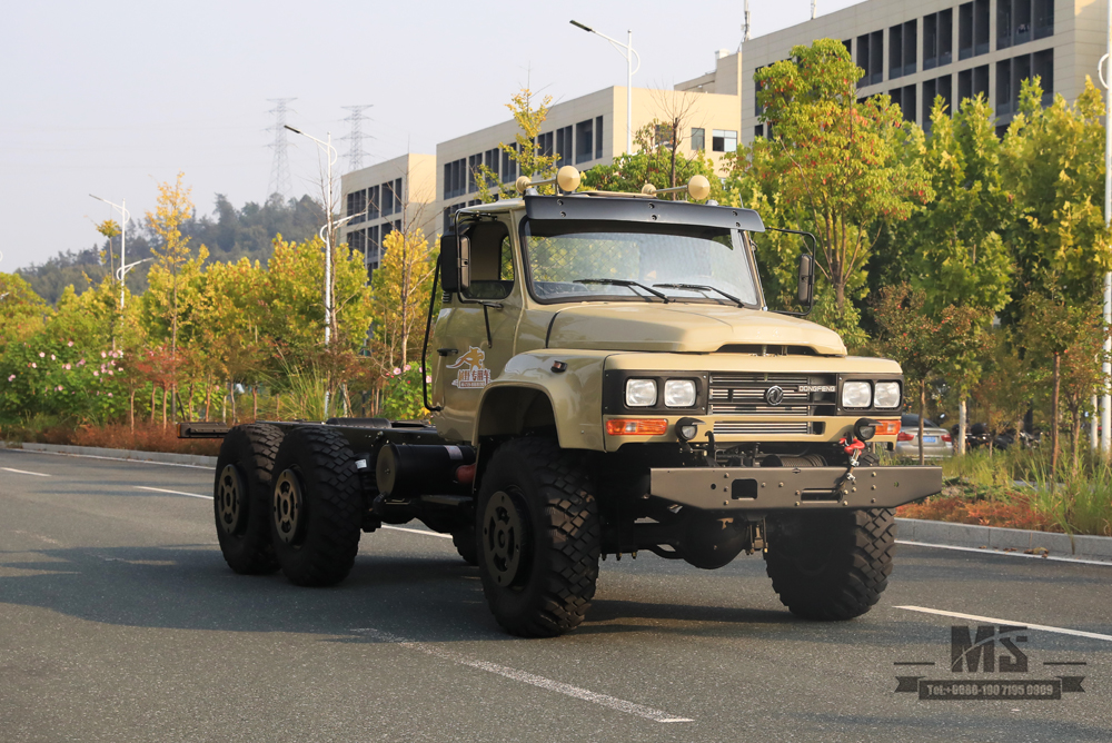 Dongfeng 6 × 6 EQ2100 Chassis_6 * 6 190hp Caminhão de cabeça pontiaguda Chassi com tração nas seis rodas para venda_Exportação de chassi de veículo especial