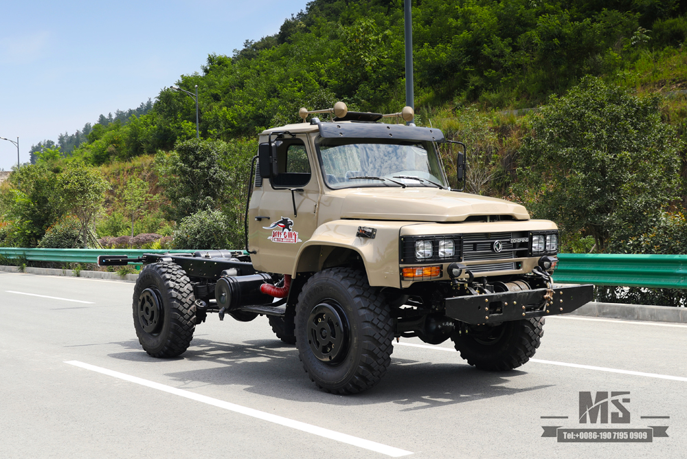 Chassi de caminhão fora de estrada com cabeça de ponta 4 × 4_Four Wheel Drive Dongfeng 190hp 240 Cab Long Head Chassis_Export Fabricante de personalização de chassi de veículo especial