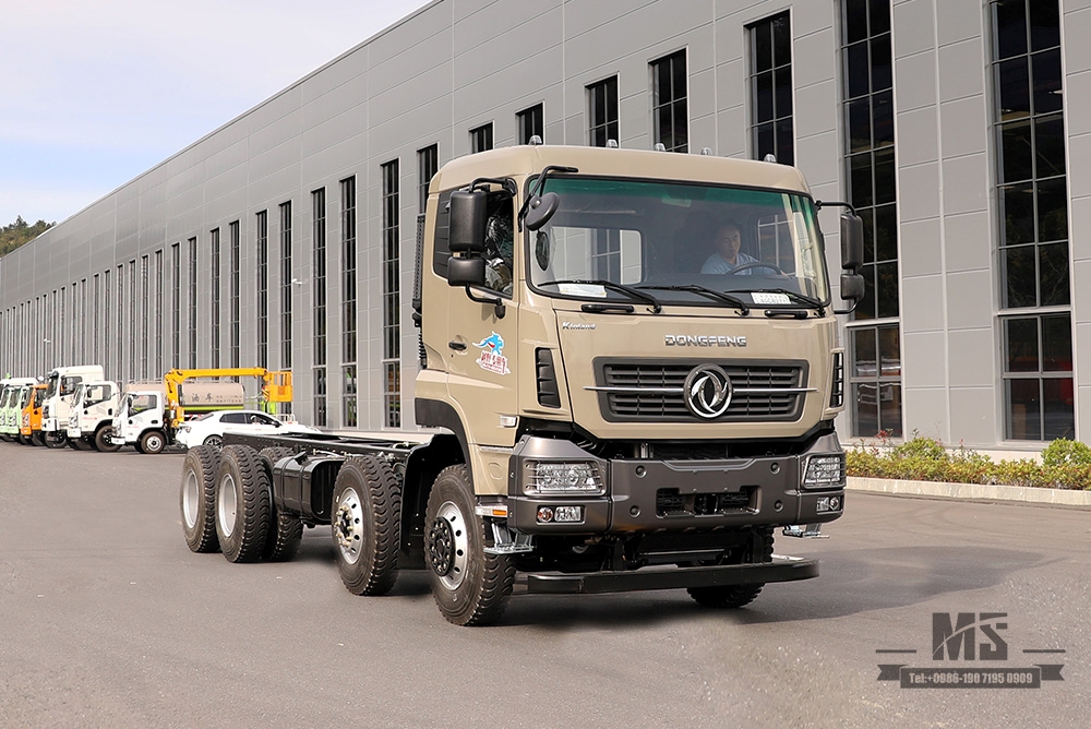 375hp Dongfeng 8X4 Flatbed Chassis_Dongfeng 10m Flatbed Chassis _30T Special Truck Chassis Export Special Chassis Conversion Fabricante