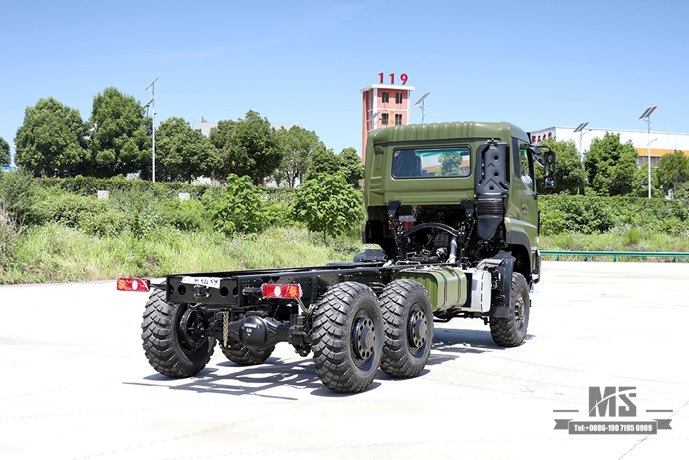 340hp Dongfeng 6×6 Chassis_Six wheel drive Flat Head One and a Half Row Chassis Cargo Truck Chassis_6*6 Export Special Vehicle