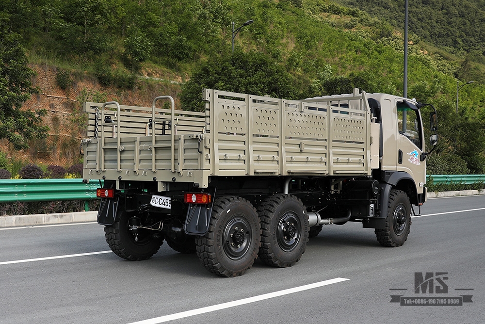 Beige 190HP Dongfeng EQ2082 6WD Caminhão off-road_Dongfeng com tração de seis rodas Flathead 6X6 Caminhão de carga diesel Caminhão de transporte_Exportar veículo especial