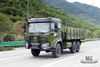 210hp Dongfeng caminhão de carga com tração nas seis rodas para venda_6 * 6 caminhão de transporte de cabeça chata verde exército com cobertura de pára-choques fabricante_Dongfeng 6WD veículo especial de exportação