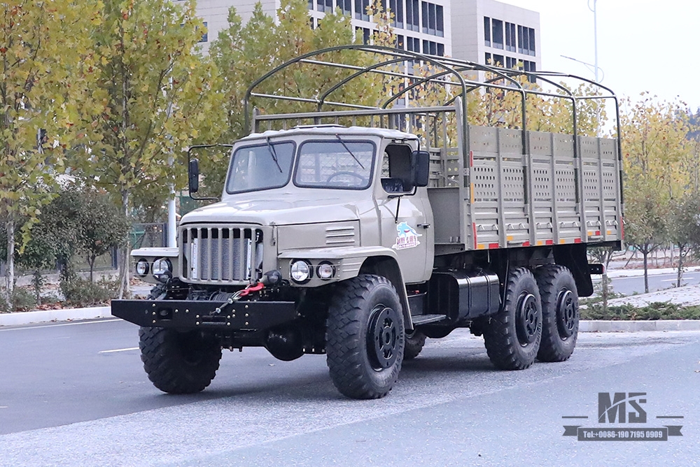 Dongfeng seis rodas motrizes EQ2100 Truck_ 6×6 190hp 3.5TDongfeng cabeça longa caixa de carga alta de fileira única com lona pólo transporte caminhão_AWD caminhão especial de exportação