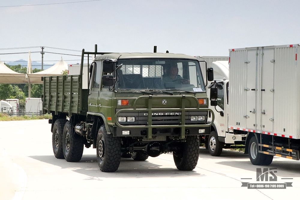 Dongfeng Six Wheel Drive EQ2102 Caminhão Off Road_6 × 6 Exército Verde 3.6T Fileira Dupla 153 Caminhão de Carga Cabine para Venda_Exportação de Veículo Especial