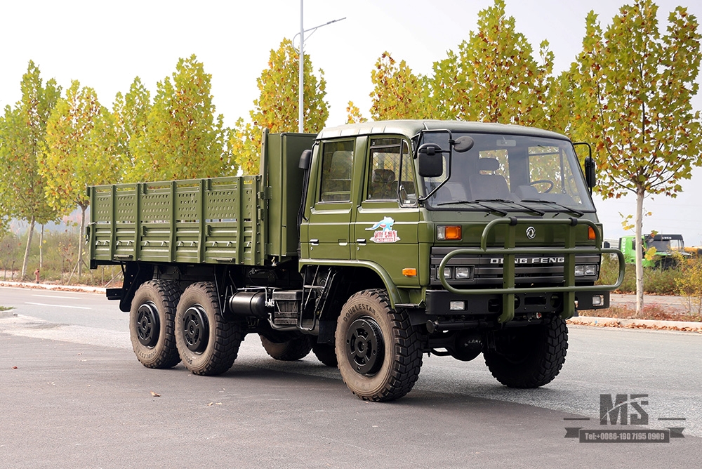 190hp Dongfeng EQ2102 Caminhão com tração de seis rodas_6 × 6 EQ246 153 Caminhão verde do exército com cabine de fileira dupla _Veículo para fins especiais de exportação de caminhão Dongfeng