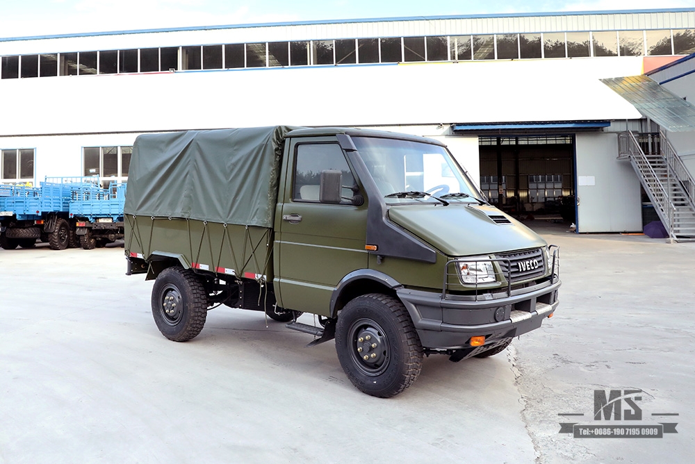 4x4 Iveco Caminhão com tração nas quatro rodas Verde 4*4 Caminhão Iveco Cabeça curta Pequeno Veículo off-road 4WD Veículo especial de exportação