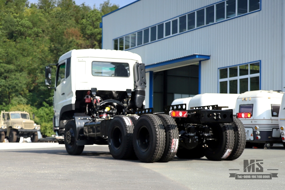 Chassi para veículo comercial pesado de 280 HP_Dongfeng 6 × 4 Modificação do chassi do caminhão basculante_Dongfeng Off-road de três eixos dianteiro 5T traseiro duplo 10T veículo especial