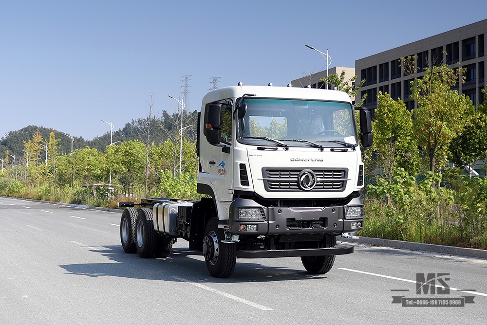 Chassi de veículo comercial pesado com tração em seis rodas de 350 HP_Dongfeng 6 × 6 Modificação de chassi de caminhão_Chassi de veículo especial Dongfeng