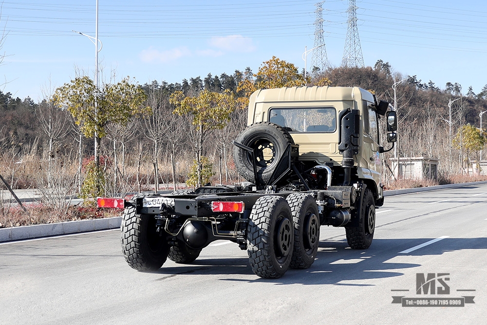 Chassi de tração de seis rodas Dongfeng 210hp para venda_6 * 6 EQ2102 Fabricante de cobertura de chassi de caminhão de cabeça chata_Dongfeng 6 × 6 Exportação de chassi de veículo especial