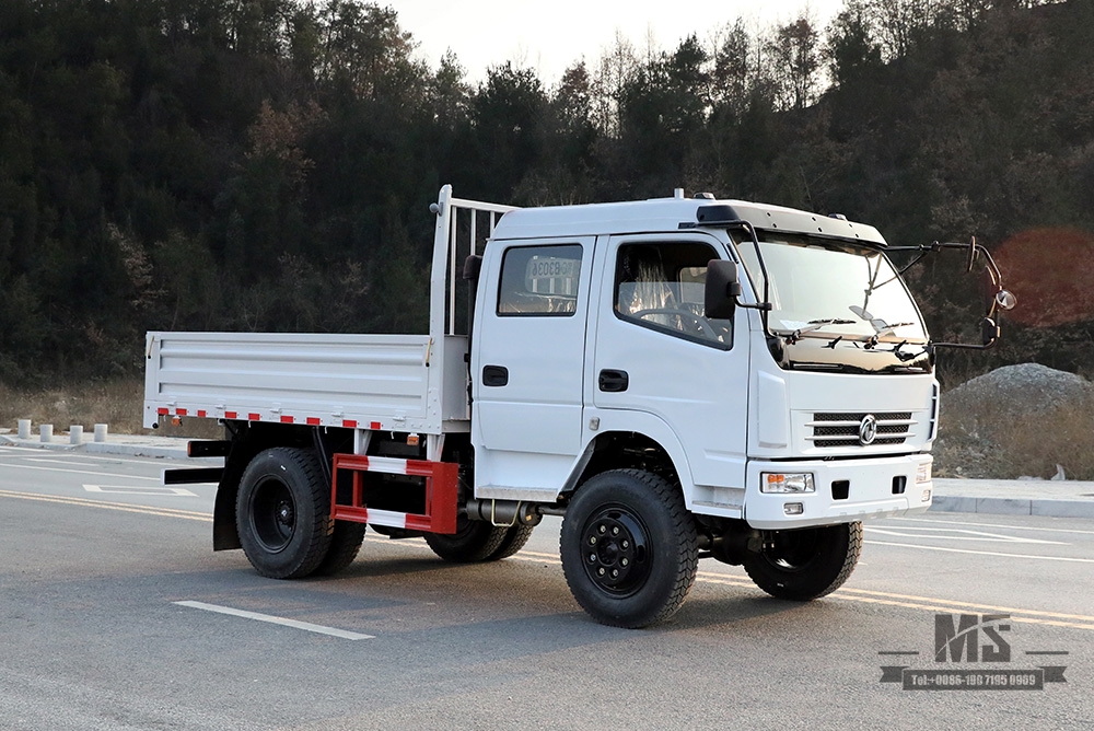 Dongfeng caminhão de carga leve com tração nas quatro rodas_4*4 fileira dupla pequeno caminhão de transporte_dongfeng 4wd caminhão especial de exportação