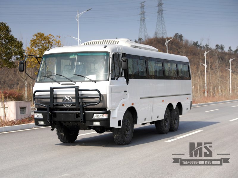 Ônibus off road com tração nas seis rodas Dongfeng 190 HP 6 * 6 Ônibus manual de seis velocidades com pára-choques Ônibus Dongfeng para venda Fabricante de conversão Veículo especial de exportação