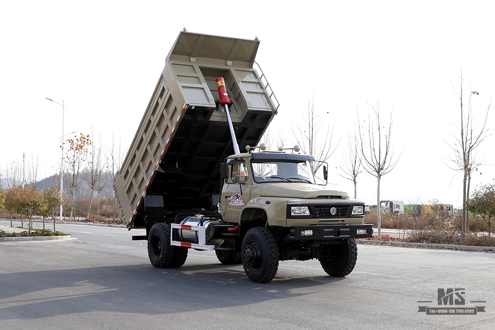 Dongfeng caminhão basculante com tração nas quatro rodas_240hp cabine de cabeça longa caminhão basculante off-road_4 * 4 veículo de finalidade especial de exportação personalizada