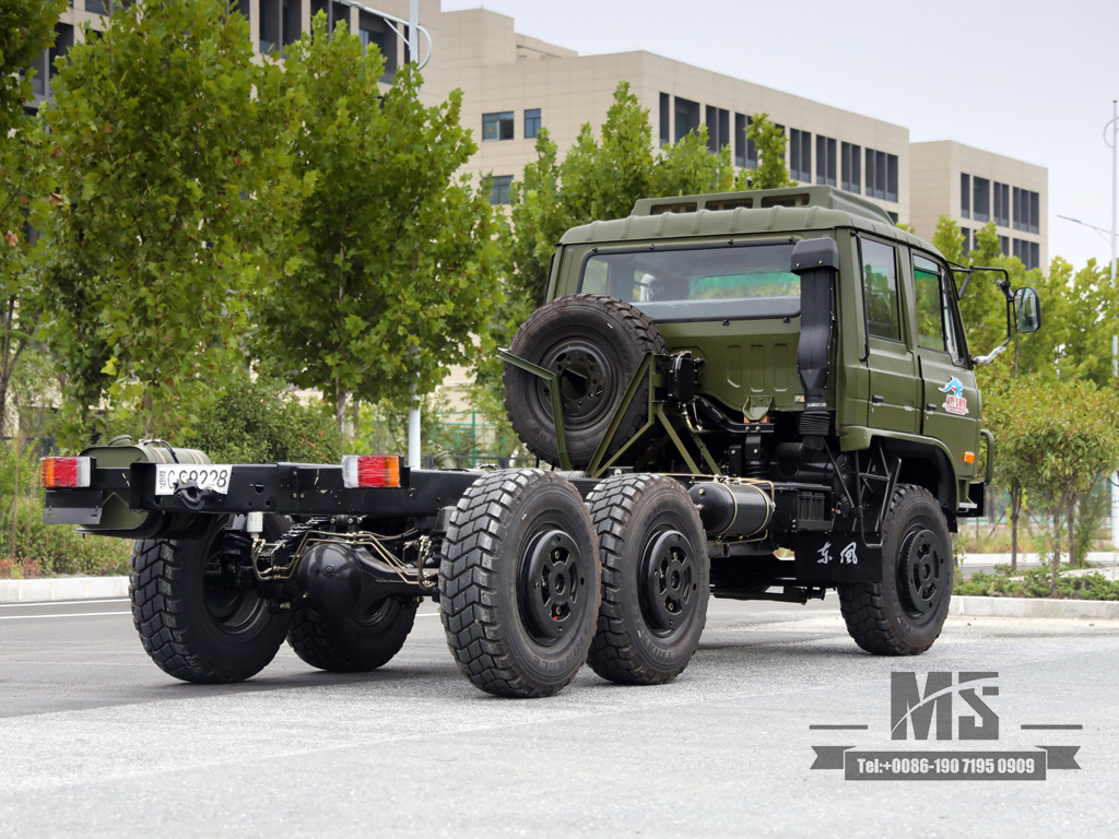 190HP DONGFENG EQ2102 CHASSIS DE TRANÇA DE SEIS VEZES_6 × 6 EQ246 153 CABO DUPLA CABE CABELO CHASSIS DE CURCHING GREEN