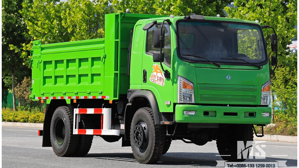 Caminhão basculante off-road Dongfeng 4WD com cabine plana lançado com opções multicoloridas para mercados internacionais