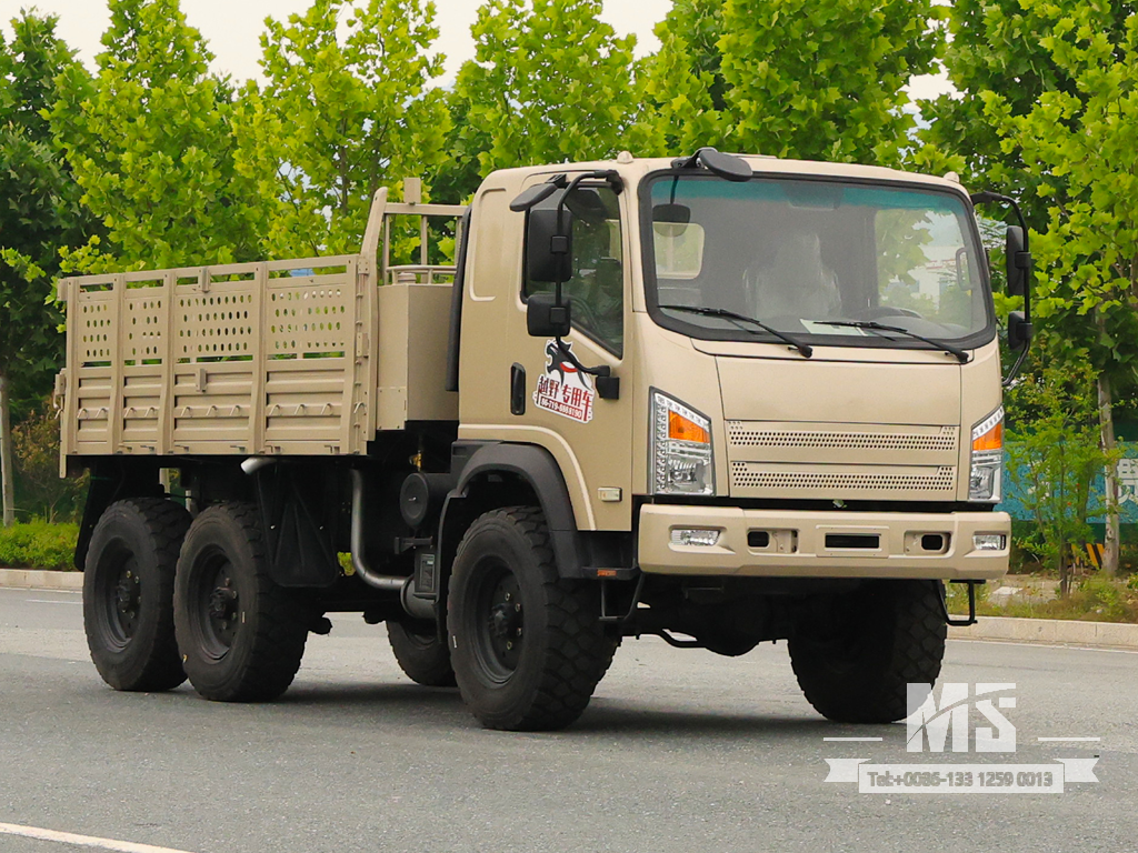 Dongfeng 6X6 Cinza Flat-head EQ2082 170HP Caminhões de cabine única 6WD Caminhões off-road 