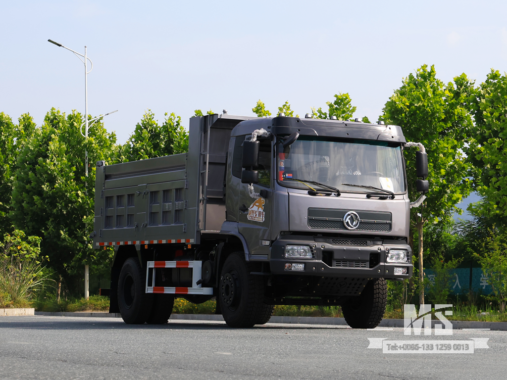 Caminhão basculante de meia fileira Dongfeng de 18 toneladas com cabeça chata (270 HP) | Veículo para fins especiais para exportação