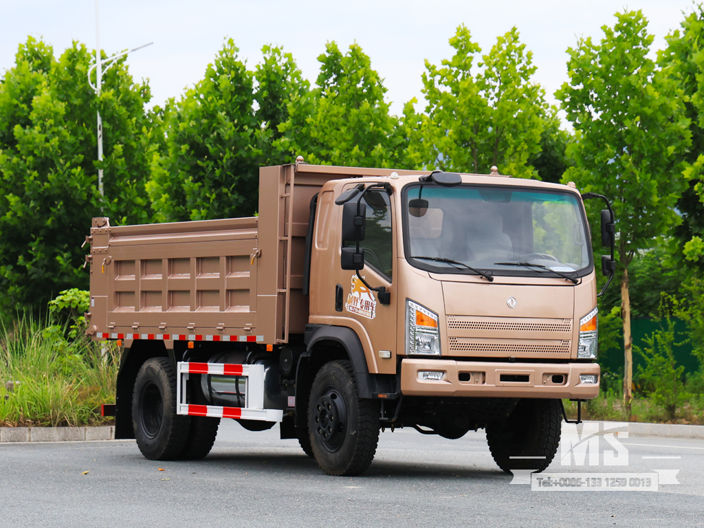 Caminhão basculante de cabeça chata com tração nas quatro rodas Dongfeng de 10 toneladas (170 HP) | Caminhões Especiais de Exportação 