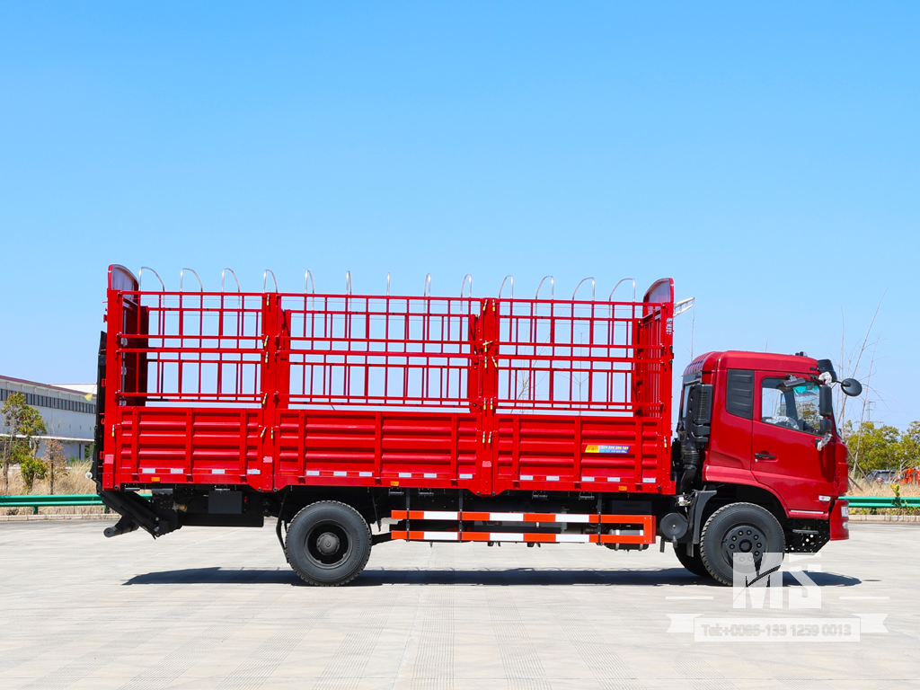 Caminhão Dongfeng 4x2 de 18 toneladas com porta traseira hidráulica | Caminhão de estaca chinês com plataforma elevatória hidráulica