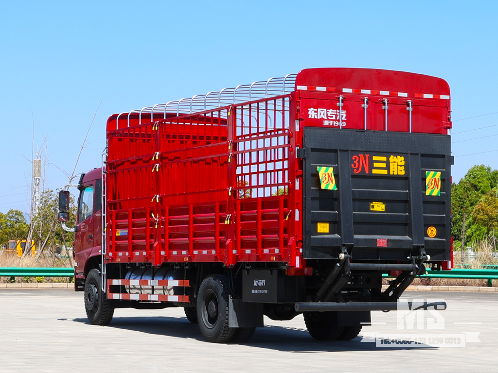 Caminhão Dongfeng 4x2 de 18 toneladas com porta traseira hidráulica | Caminhão de estaca chinês com plataforma elevatória hidráulica