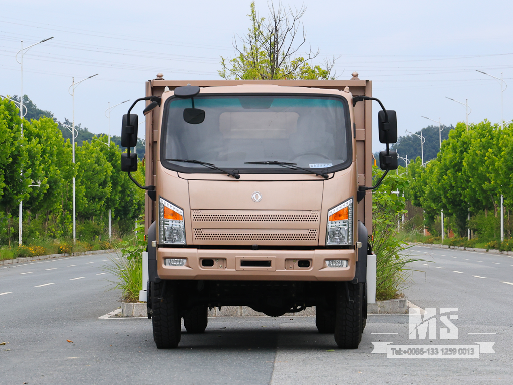 Caminhão basculante de cabeça chata com tração nas quatro rodas Dongfeng de 10 toneladas (170 HP) | Caminhões Especiais de Exportação 